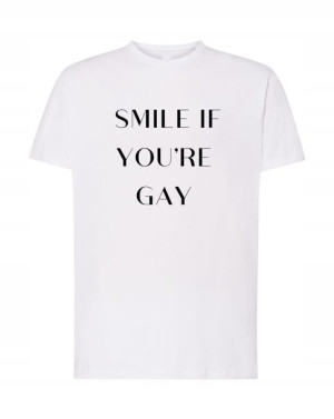 T-Shirt męski nadruk smile if you’re gay Rozm.L