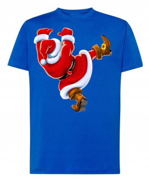 T-Shirt męski nadruk Spadający Mikołaj R.5XL