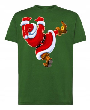 T-Shirt męski nadruk Spadający Mikołaj R.M