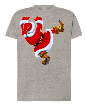 T-Shirt męski nadruk Spadający Mikołaj R.XXL