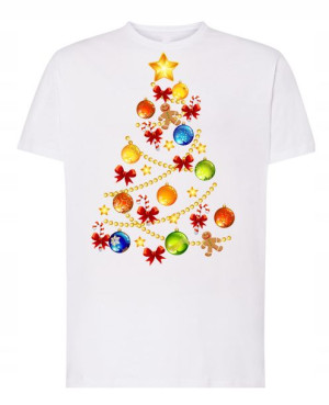 T-Shirt męski nadruk świąteczny choinka R.4XL
