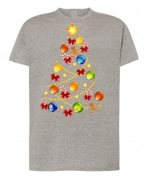 T-Shirt męski nadruk świąteczny choinka R.4XL