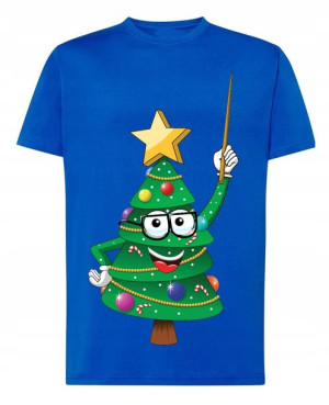 T-Shirt męski nadruk Święta Choinka R.M