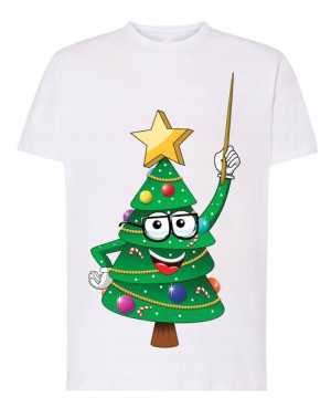T-Shirt męski nadruk Święta Choinka R.M