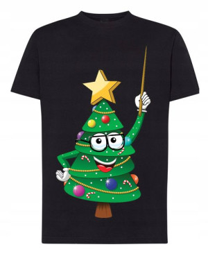 T-Shirt męski nadruk Święta Choinka R.XS
