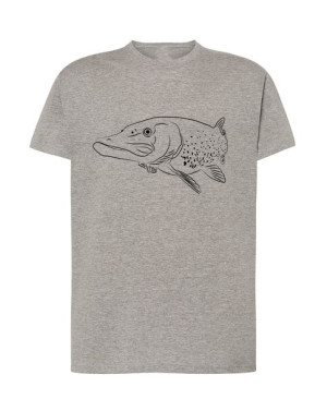 T-shirt Męski Nadruk Szczupak Wędkarz Rozm.4xl