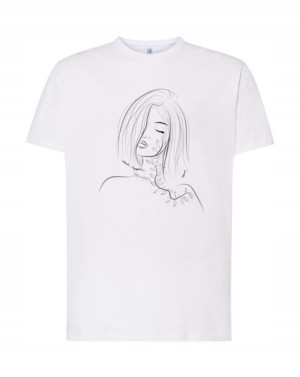 T-shirt Męski Nadruk Twarz Kobiety Rozm. M