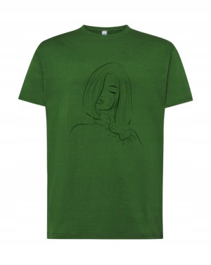 T-shirt Męski Nadruk Twarz Kobiety Rozm. Xs