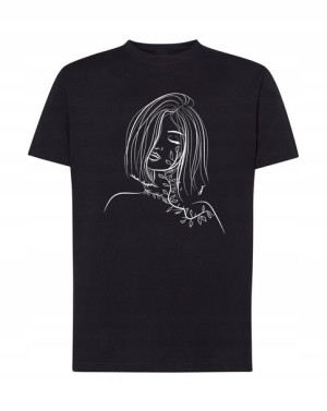 T-SHIRT MĘSKI nadruk twarz kobiety Rozm.4XL