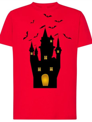 T-Shirt męski nadruk Zamek Halloween Rozm.L