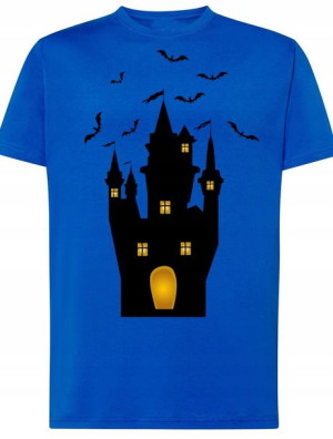 T-Shirt męski nadruk Zamek Halloween Rozm.L