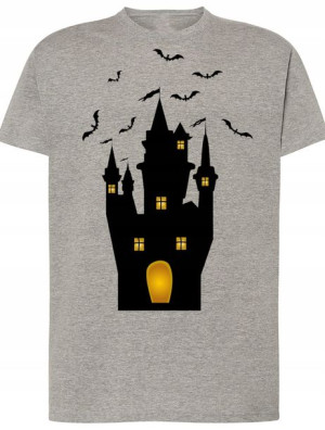T-Shirt męski nadruk Zamek Halloween Rozm.M