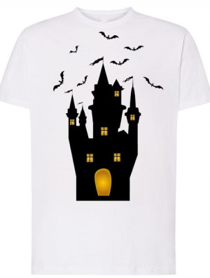 T-Shirt męski nadruk Zamek Halloween Rozm.S