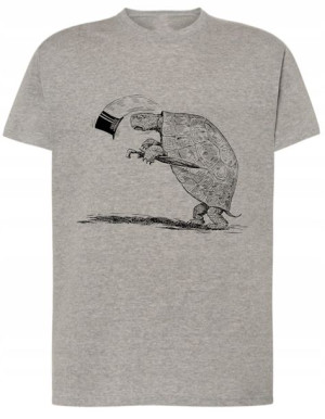 T-Shirt męski nadruk żółw kapelusz r.3XL