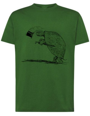 T-Shirt męski nadruk żółw kapelusz r.XL