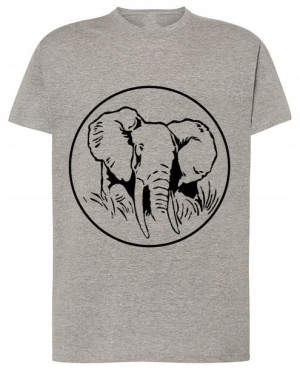 T-Shirt męski nadruk Zwierzęta Słoń r. XL
