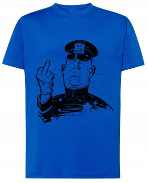 T-Shirt męski nadruk zły policjant r.XS