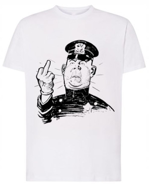 T-Shirt męski nadruk zły policjant r.XS