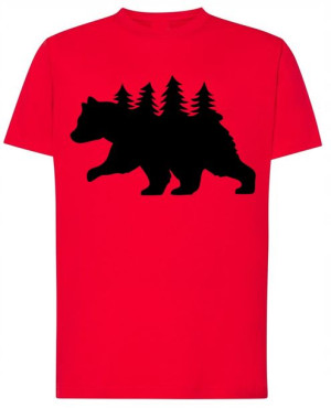 T-shirt Męski Niedźwiedź Podróżnik Rozm.4xl