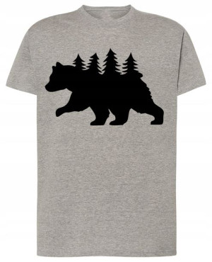T-shirt Męski Niedźwiedź Podróżnik Rozm.m