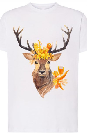 T-shirt Męski Piękny Jeleń Modny Nadruk Rozm.5XL