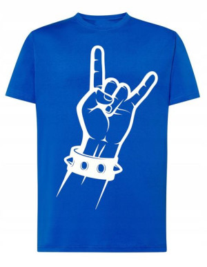 T-Shirt męski nadruk ręka znak Rock’n Roll r.L
