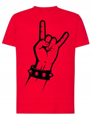 T-Shirt męski nadruk ręka znak Rock’n Roll r.XS