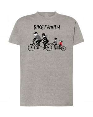 T-Shirt męski nadruk Rower Rodzina Modny Rozm.L