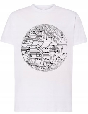 T-Shirt męski nadruk ścieżka pcb Rozm.5XL