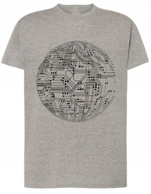T-Shirt męski nadruk ścieżka pcb Rozm.XXL