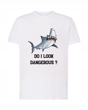 T-Shirt męski nadruk śmieszny rekin Rozm.S