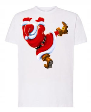 T-Shirt męski nadruk Spadający Mikołaj R.4XL