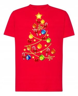 T-Shirt męski nadruk świąteczny choinka R.L