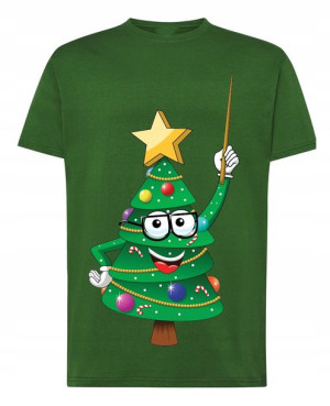 T-Shirt męski nadruk Święta Choinka R.S