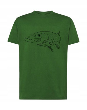 T-shirt Męski Nadruk Szczupak Wędkarz Rozm.l
