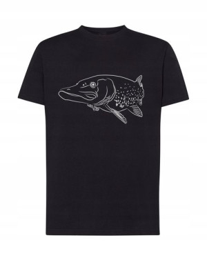T-shirt Męski Nadruk Szczupak Wędkarz Rozm.s