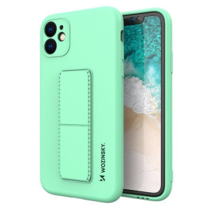 Wozinsky Kickstand Case silikonowe etui z podstawką iPhone 12 miętowe