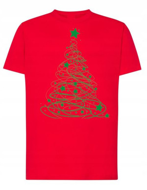 T-Shirt męski ŚWIĄTECZNY nadruk Choinka R.S