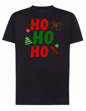 T-Shirt męski ŚWIĄTECZNY nadruk Ho Ho Ho r.L