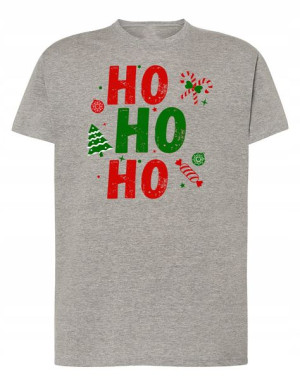T-Shirt męski ŚWIĄTECZNY nadruk Ho Ho Ho r.XS