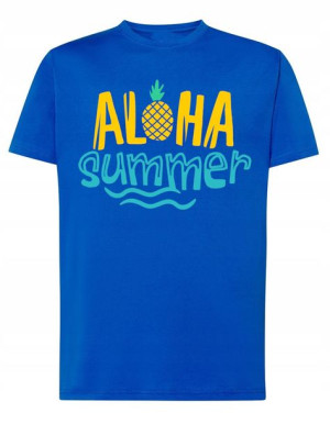 T-Shirt męski wakacyjny nadruk Aloha Summer r.M