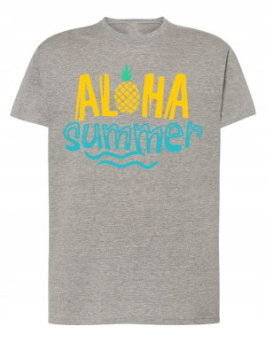T-Shirt męski wakacyjny nadruk Aloha Summer r.M