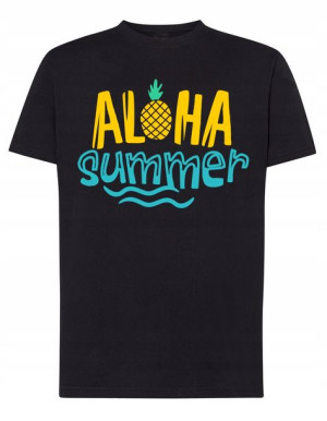 T-Shirt męski wakacyjny nadruk Aloha Summer r.XXL