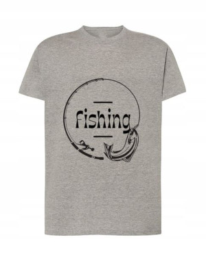 T-SHIRT MĘSKI WĘDKARSKI NADRUK Fishing rozm 4XL