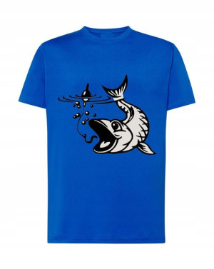 T-shirt Męski Wędkarski Nadruk Ryba R. 4xl