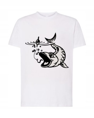 T-shirt Męski Wędkarski Nadruk Ryba R. 5xl