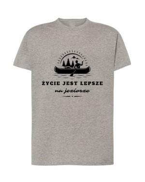 T-SHIRT MĘSKI WĘDKARSKI Życie na jeziorze rozm M
