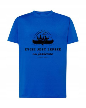 T-SHIRT MĘSKI WĘDKARSKI Życie na jeziorze rozm XL