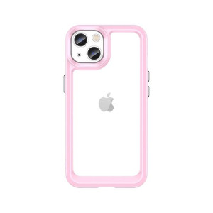 Outer Space Case etui do iPhone 13 sztywny pokrowiec z żelową ramką różowy