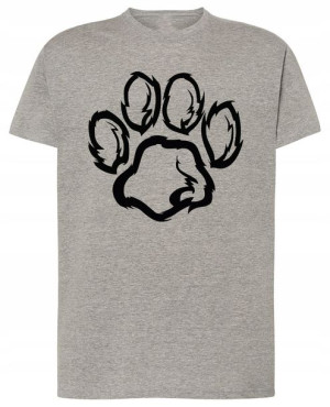 T-shirt Męski Łapa Pies Modne Logo Rozm.XXL
